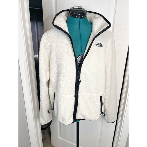 The North Face Fleece Sherpa Full Zip Contrast Trim Collar Pocket Cozy Jacket - Picture 9 of 16